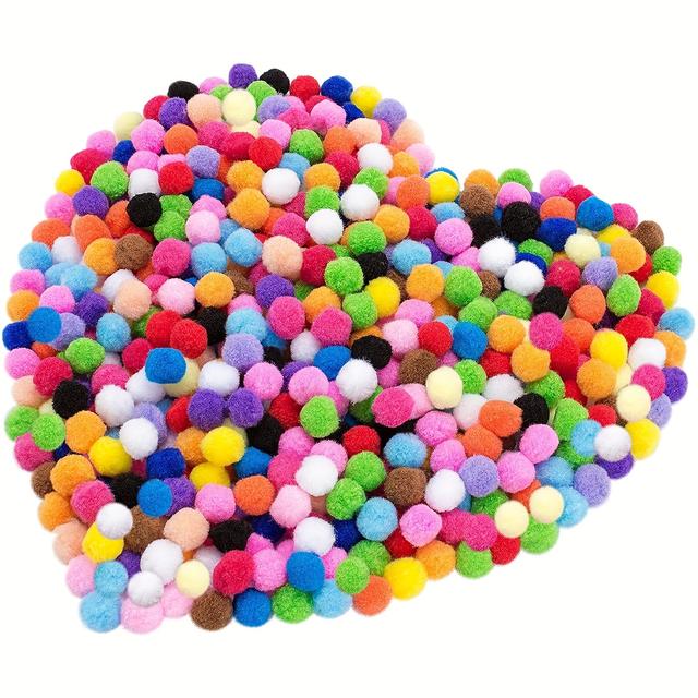 TEMU 1200pcs Pom Pom Arts And Crafts - Colorful Assortment Of Pom Poms For Crafts Projects Family Gatherings Holiday Ideas Decorations