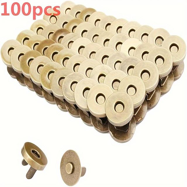 TEMU 50/100pcs Super Strong Magnetic Metal Snap Fasteners, 14mm Vintage Magnetic Buttons, Multi-functional Metal Magnetic Snaps For Sewing Crafts, Wallets, Bags, Clothes, Leather
