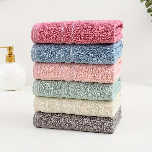 TEMU Diaojia 6pcs Ultra Soft Cotton Towel Set - Quick-dry, Absorbent Face Towels In Assorted Colors For Bathroom, Travel, Gym, Spa, Compact & Lightweight, Daily Usage