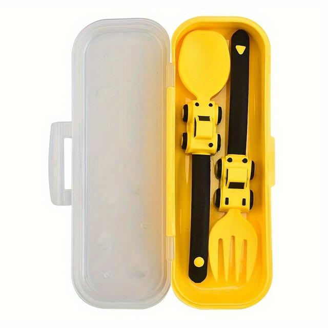 TEMU ' And Cute Cartoon Sports Car Fork And Spoon 's Fork And Independent Eating Cartoon Tableware