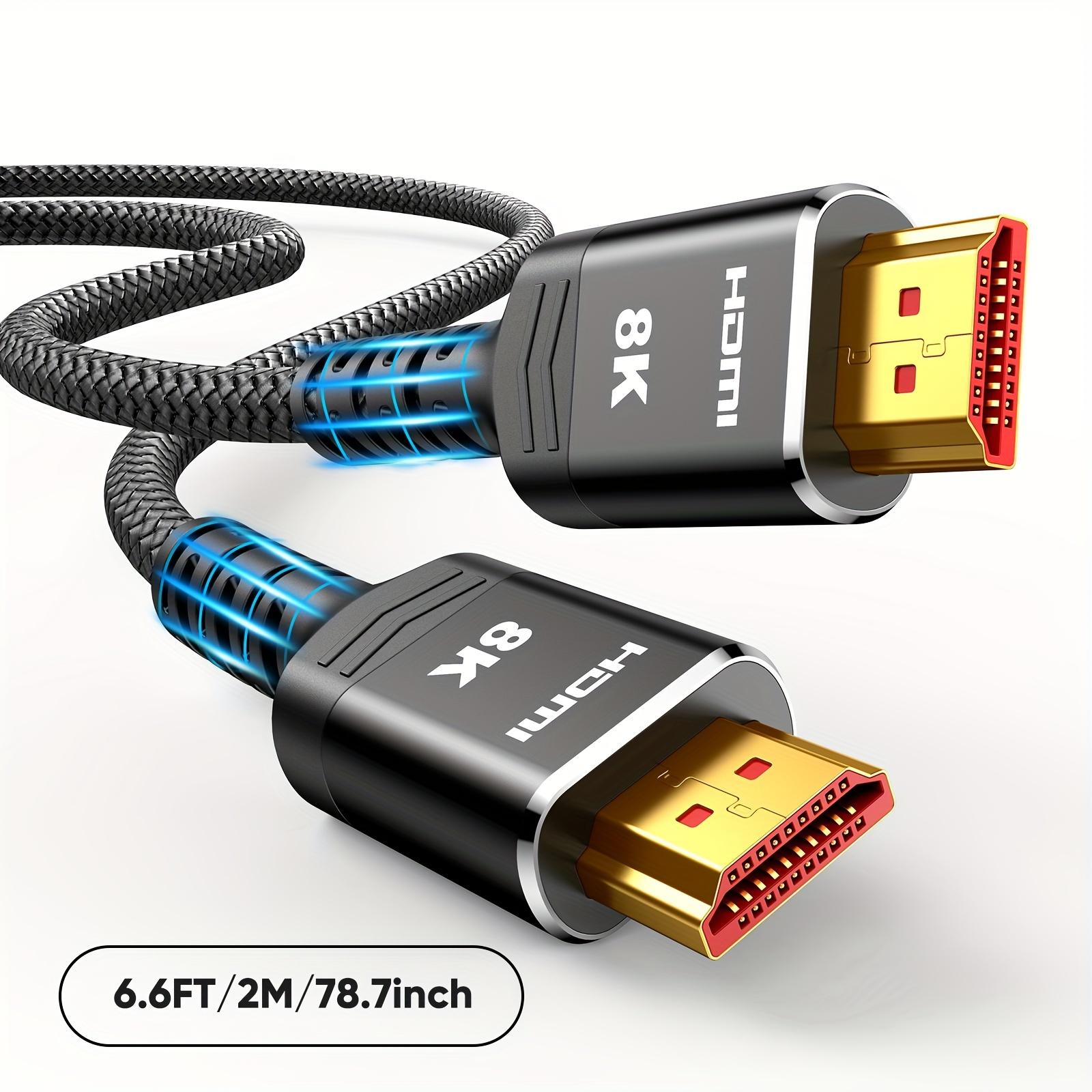 TEMU 2-pack Hdtv Cable Compatible For Ps5//8k Tvs With , , 2.2/2.3, :x & - Slim Nylon Braided Cord Suitable For Tv/hdtv/blu-ray (for Ps5, For 3090, For Hdtv)