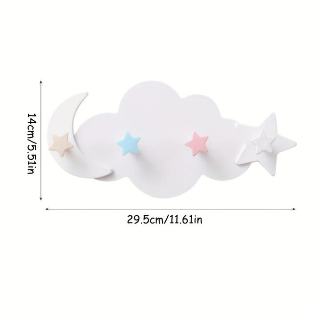 TEMU Gancho Creativo En Forma De Nube Para Pared De Casa, Estante De Almacenamiento Montado En La Pared Sin Rastro, Gancho De De Pared De Baño, Gancho Adhesivo Fuerte Sin Rastro