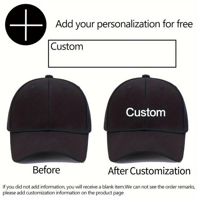 TEMU [custom] 1pc Personalized Custom Baseball Cap For Men And Women Suitable For Diy Name Phone The Text