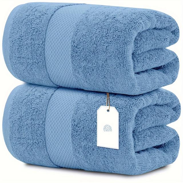 TEMU 2pcs Set Super Large Adult Luxury Bath Towel Set | Super Absorbent Hotel Series 80.01x160.02cm