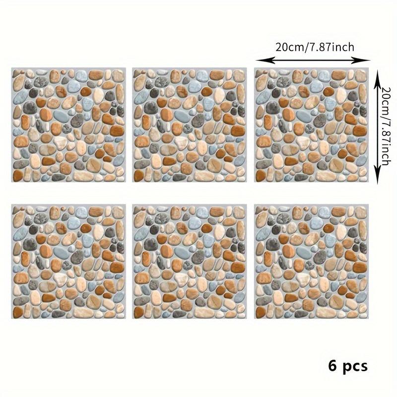TEMU 6pcs Per Pack Of Self-adhesive Wall Stickers For Bathroom Tiles, Balcony, Bathroom Decorative Tiles, And Kitchen, Featuring Anti-slip, And Oil-resistant