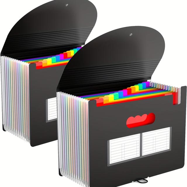 TEMU 1pc アオンバッグファイル、13ポケット拡張ファイル、ポータブル月次請求書レシート、カラフルなタブ、レター/ A4サイズファイルバッグ、家庭、学校、オフィス用