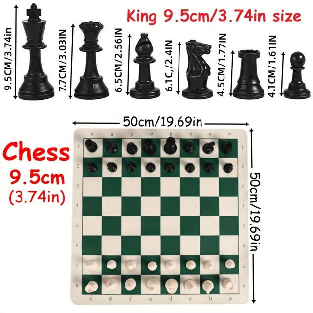TEMU International Chess Mat International Chess Pieces Adult Chess Plastic Chess Figure Game