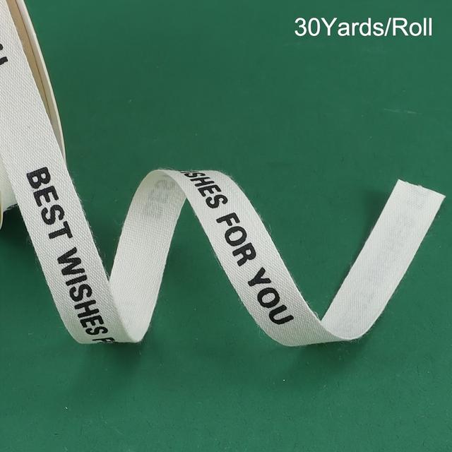 TEMU 30 Yards/Rolle "Liebe Dich" Baumwollband - Ideal für DIY Valentinstag Geschenkverpackung & Bastelarbeiten, mit herzlichen Phrasen, in dekorativen Boxen & Körben, Valentinstagsdekorationen