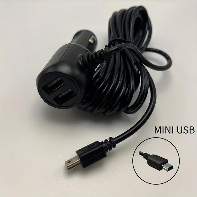 TEMU Car Charger Gps Charger Cable Fast Charging Pd Qc3.0 Usb Car Charger 12v Mini Usb Power Cord Cable Dual Port