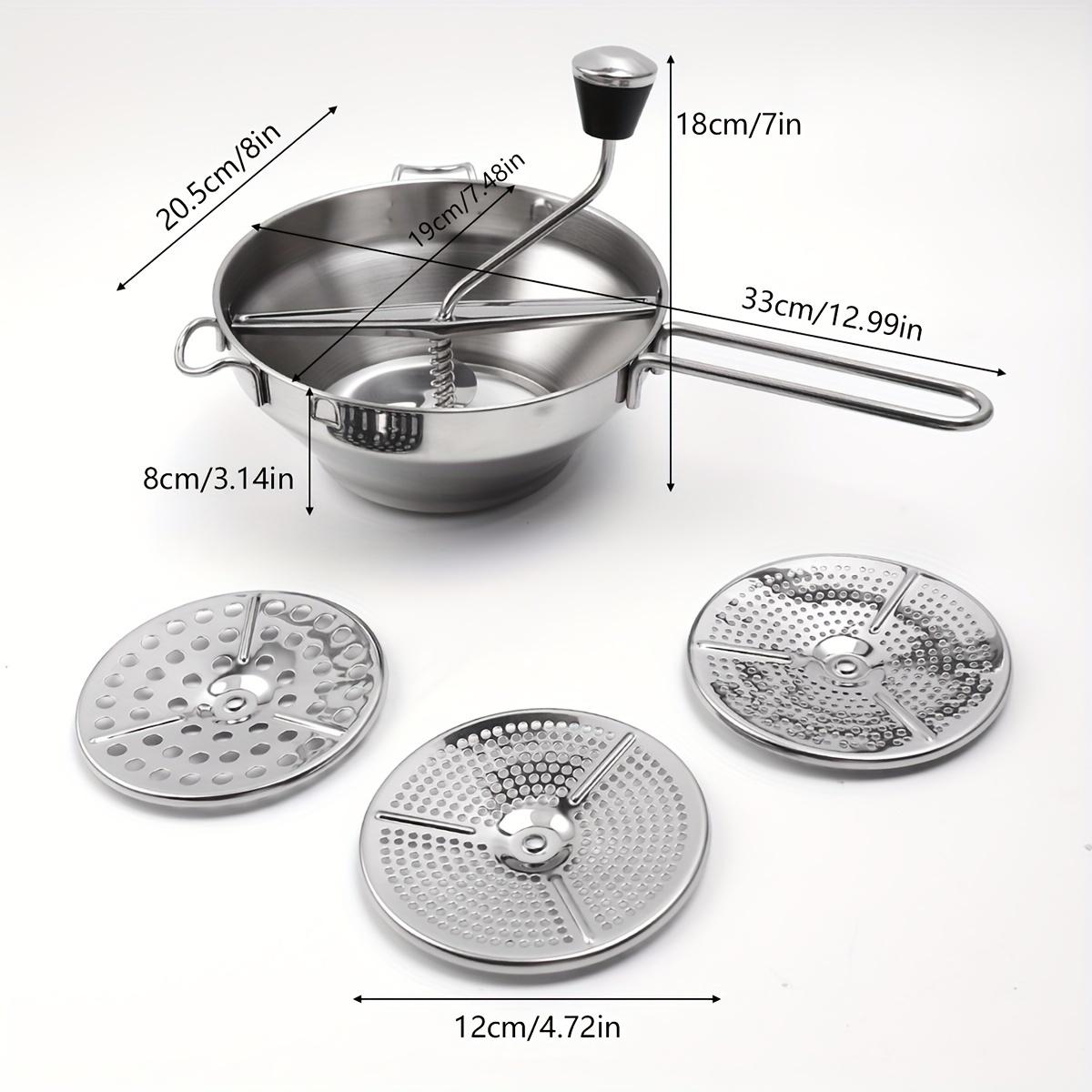 TEMU 4pcs Stainless Steel Jam Machine Manual Food Mill Vegetable Grinder Masher Vegetable Mud Machine Grinder Masher Grinding Food Supplement Machine