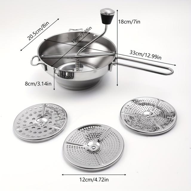 TEMU 4pcs Stainless Steel Food Mashers - Manual Vegetable And Fruit Mashers For Smoothies, Soups, And Purees, Kitchen Essentials|stainless Steel Construction|durable Kitchen Tool, Vegetable Masher