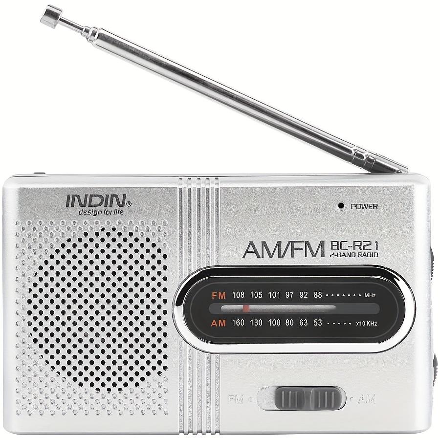 TEMU Radio AM/FM Portátil con Antena Telescópica, Conector para Auriculares y Altavoz Estéreo - Reproductor de a Pilas
