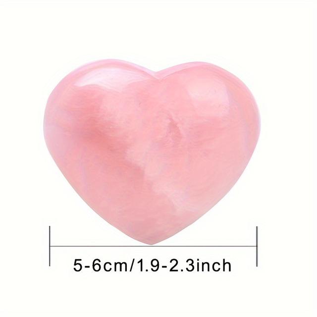 TEMU Naturlig Rosekvarts Puffy Hjerteformet Håndstein Rosa Kjærlighetslomme Stein