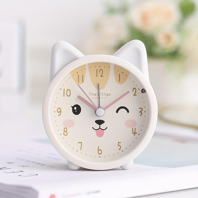 TEMU A Pointer-style Alarm Clock, A Cute Silent Non-ticking Small Alarm Clock With A Night Light, Design Suitable For Bedside Tables And Desks, 1pc.