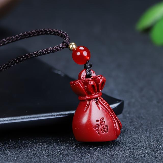 TEMU Natural Pendant With Purple , A Bag Necklace Design