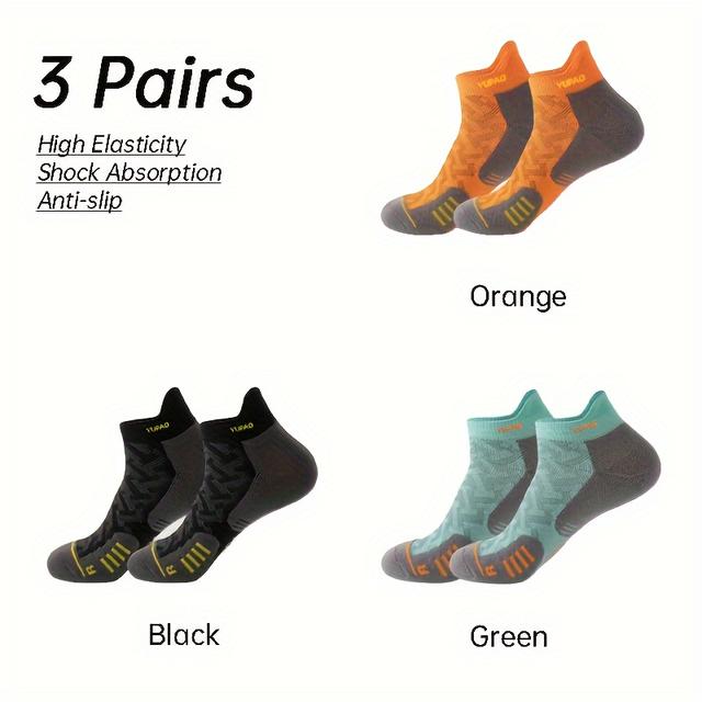 TEMU 3 Pairs Of Men's Sports Socks Can Wear Wear-resistant Men's And Socks Marathon Boat Socks Breathable Non-slip Quick Dry Fitness Socks