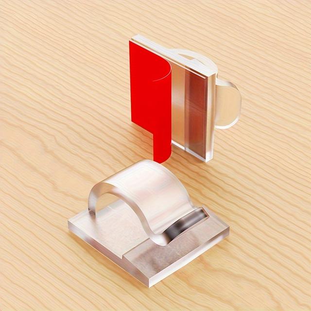 TEMU 15pcs New Adhesive Cable Clips Upgraded Wall Wire Holders For Cable Management For Pc, Wall, Under Desk, Christmas Lights Clip Indoor/outdoor, Car, Dash Cam, Wires