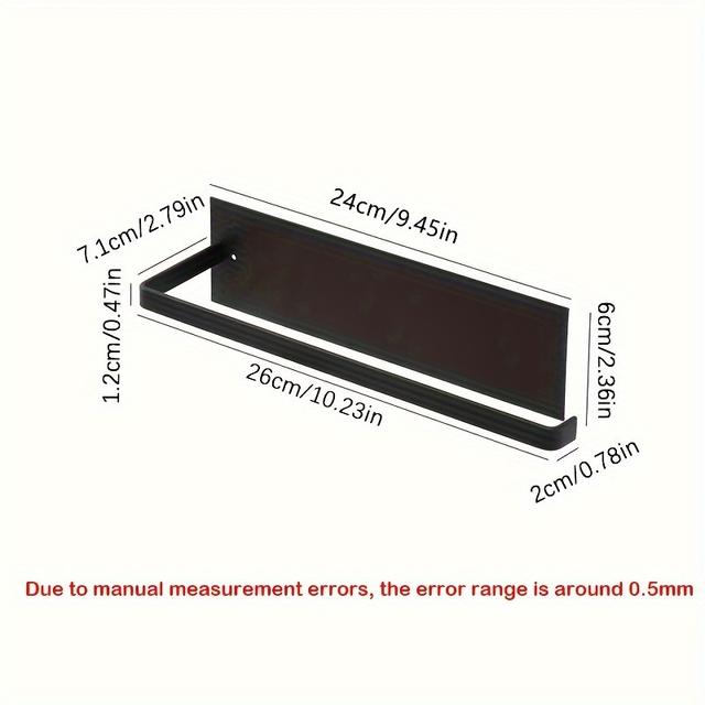 TEMU 1pc , Kitchen Cabinet Cupboard Under Shelf Storage Paper Towel Roll Holder Dispenser, Free Punching Wrought Iron Napkins Plastic Wrap Rag Cling Film Storage Rack, Home Kitchen Supplies