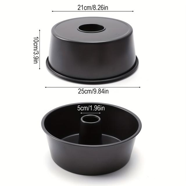 TEMU 1 قطعة قالب كيك دائري مجوف بقاعدة صلبة لصنع الكاراميل، البودينغ، الهوت بوت، الشيفون، الباغل، الدونات، الخبز، والكيك