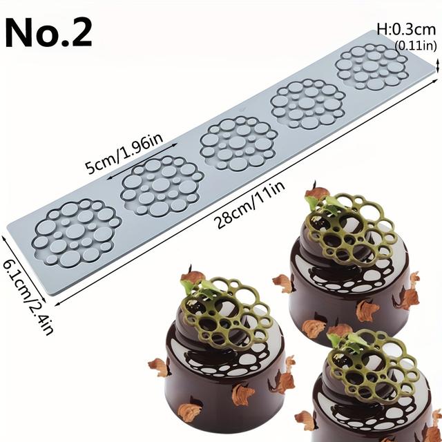 TEMU 1pc Cake Silicone Mold, Cake Lace Mat, Leaves Wreath Fondant Silicone Pad Cake Decorationg Tools