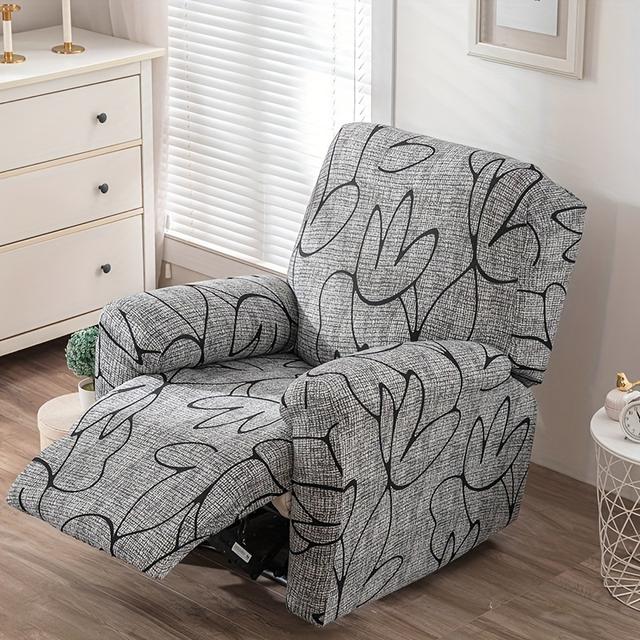 TEMU Stretch Printed Recliner Sofa Cover 4pcs (1pc Backrest, 1pc Cushion, 2pcs Armrest)