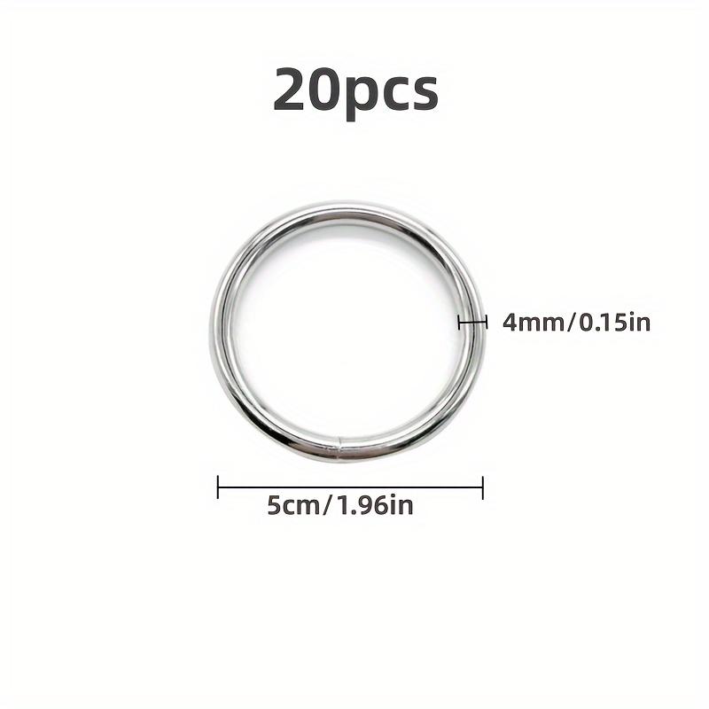 TEMU 50pcs/20pcs Stainless Steel Diy Rings, Handmade Metal Round Rings For Tassel Plant Hooks, Wall Decorations, Camping Belts, And Doll Clothing Accessories, Winter, New Year