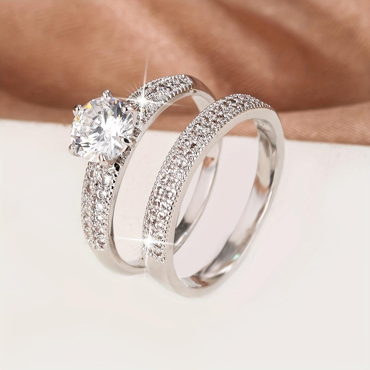 TEMU New Fashionable European And Ring With Synthetic Combination