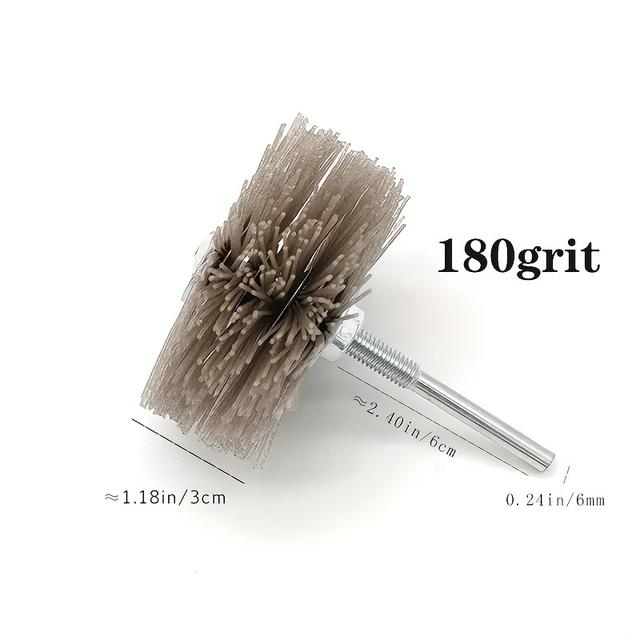 TEMU 1 قطعة النايلون المصقول زهرة رئيس سلك جلخ الماهوجني الأثاث الخشب نحت الجذر نحت الإغاثة مقاومة للاهتراء أداة فرشاة تلميع