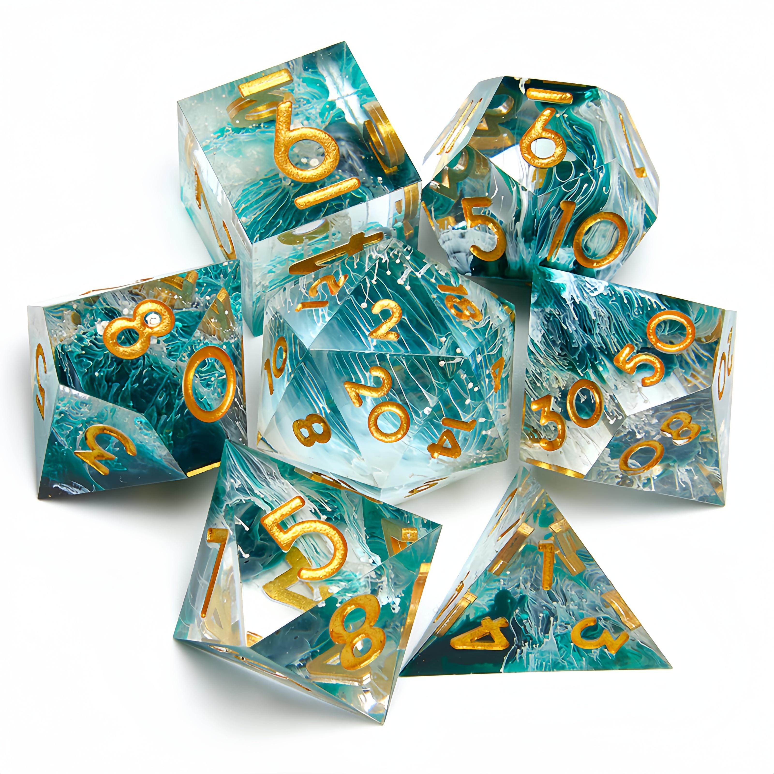 TEMU 7pcs Resin Polyhedral Dice Set For Cosplay Board Game, Christmas Thanksgiving Day Gift