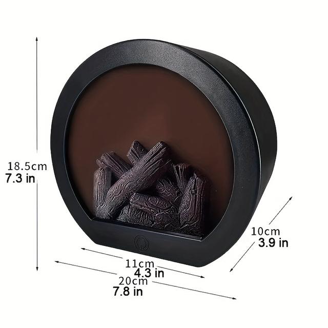 TEMU Flame Fireplace Simulated Charcoal Flame Lamp Battery And Usb Powered Vintage Style Decor Indoor Room Courtyard Decoration Christmas Halloween