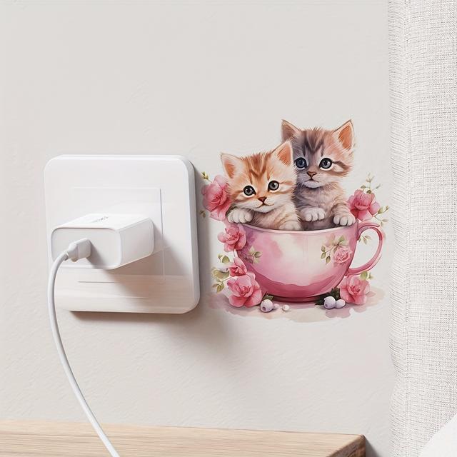 TEMU & Flower For Switch Sticker - Living Room, Entryway Decor | , No Power Needed