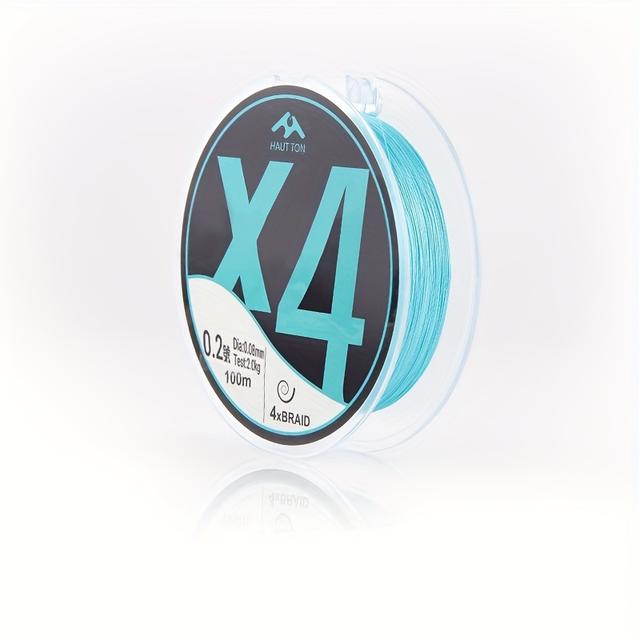 TEMU Haut Ton 109yd X4 Braided Pe Fishing Line - Abrasion Resistant, No Stretch, Super Strong - Blue/pink