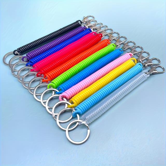 TEMU 10pcs Llaveros Retráctiles Duraderos con Cierre de Langosta de Metal - Perfectos para Llaves, y Teléfono Móvil - Accesorio de para Hombres
