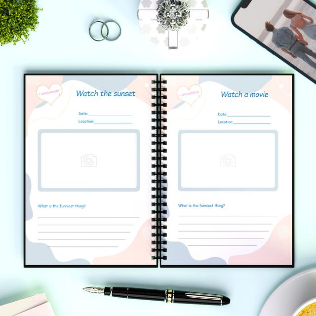 TEMU 100 Dates Record Book-'s Gift With Fun Date Ideas - Lovely Engagement Or Valentine's Day Gift For Him Or Her - Record Your Dating -a5(5.9*8.6inch)