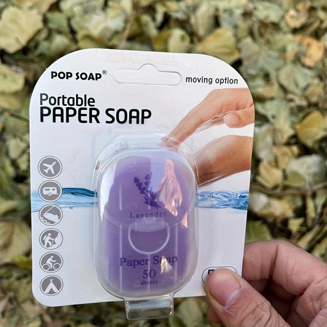TEMU 50pcs Outdoor Travel, Camping, And Hiking Portable Paper Soap, Disposable Soap, Personal Care Cleaning Soap