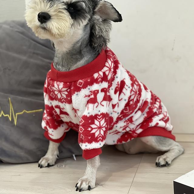 TEMU Autumn/winter Pet Clothes, Cat Clothes, Cold-proof And Warm Thickened Dog Clothes, Christmas Pet Sweatshirt, 1pc
