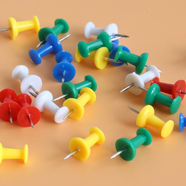 TEMU 200pcs Simple Large Capacity Colorful Push Pins, Photo Postcard Decoration Transparent Large Head Pins