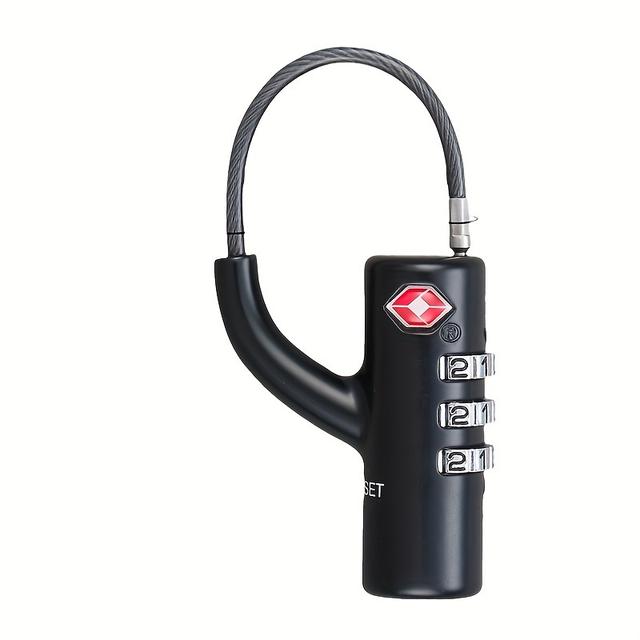 TEMU Un candado de TSA, un candado de combinación para maletas, un candado de combinación para equipaje con cable y un candado para maletas
