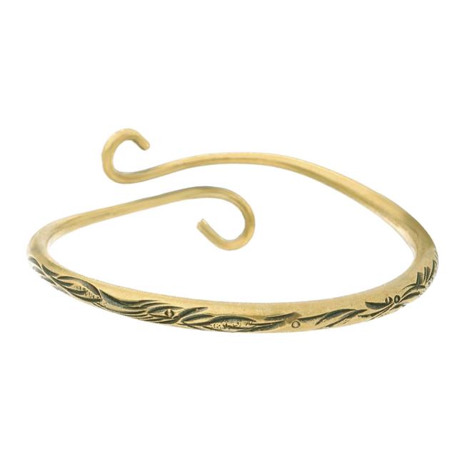 TEMU 1pc Vintage-style Open Cuff Bracelet In Antique Copper With Spiral Ends, Adjustable Bangle