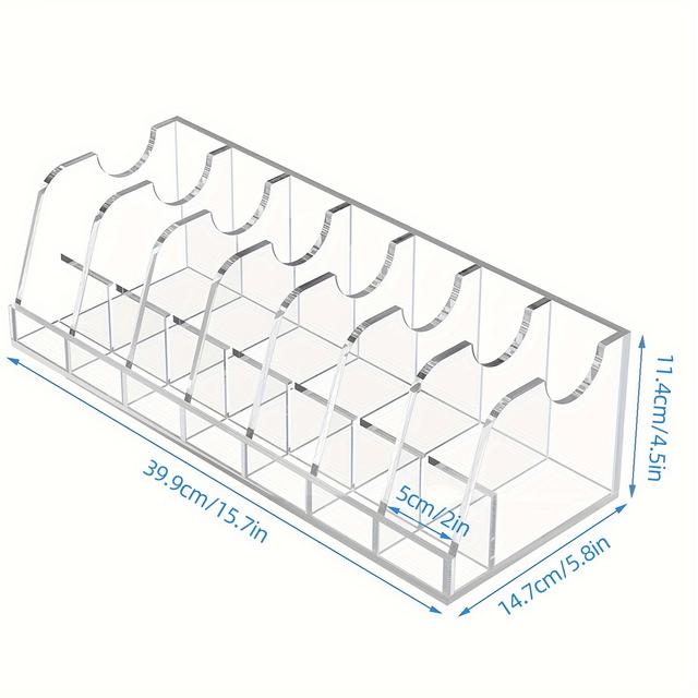 TEMU Acrylic Belt Organizer With 7 Compartments - Versatile Storage For Belts, Ties, Scarves, Watches & Jewelry - Transparent Display Case For Dresser, Wardrobe & Drawer Organization