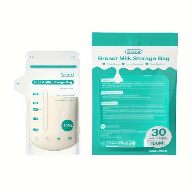 TEMU 10pcs/30pcs/100pcs Breastmilk Storage Bags 150ml - Self-standing Space-saving Design With Pour Spout For Easy Feeding