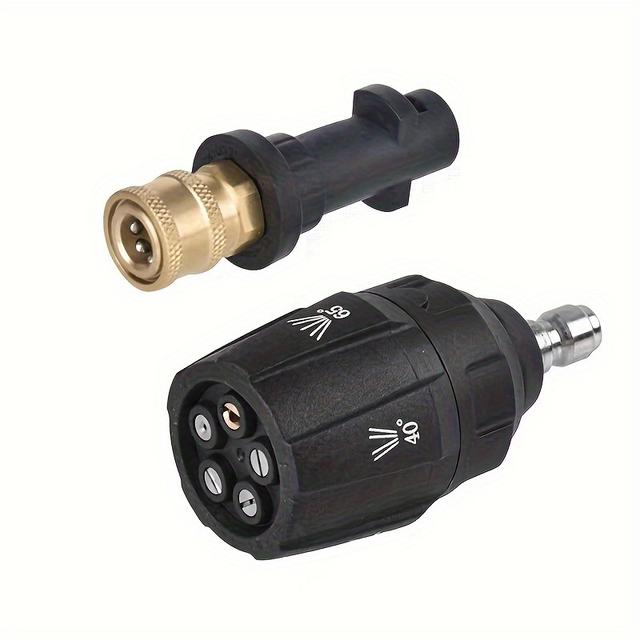 TEMU Boquilla Multifunción Ajustable para Lavadora de Presión Compatible con Karcher Serie K, Cabeza de Boquilla Rotativa, Conector Rápido 1/4, Accesorio para Pistola de Agua