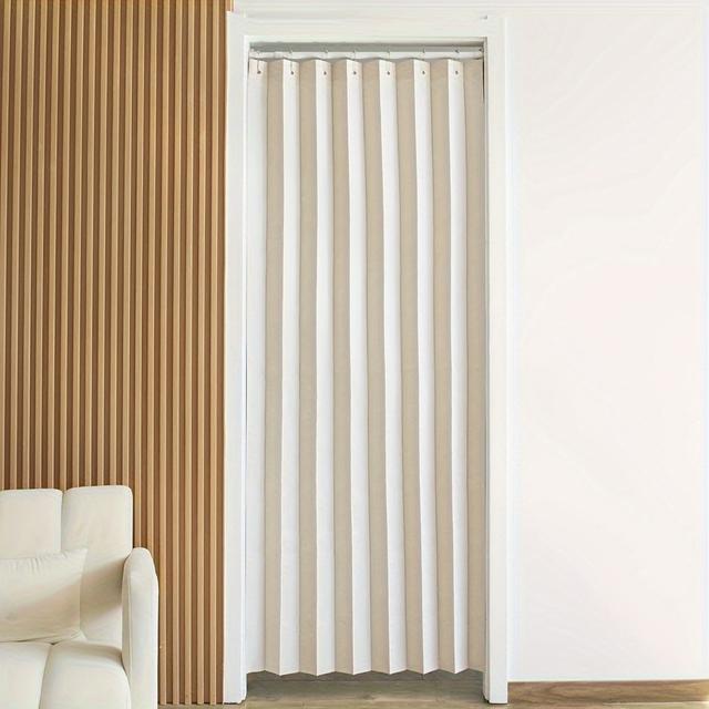 TEMU 1pc Of Wave-patterned Folding Curtain For Room Partitioning And Decoration, Suitable For Living Rooms, Bedrooms, , And Dressing Rooms
