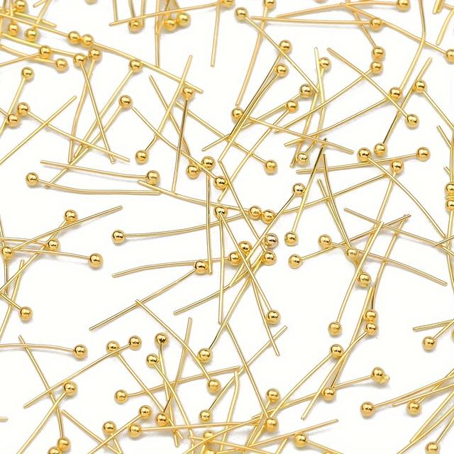 TEMU 900pcs Alloy Ball Head Pins & Eye Pins, 18mm Metal Bead Pins For Making, Earrings, Bracelets, Jewelry Findings & Components