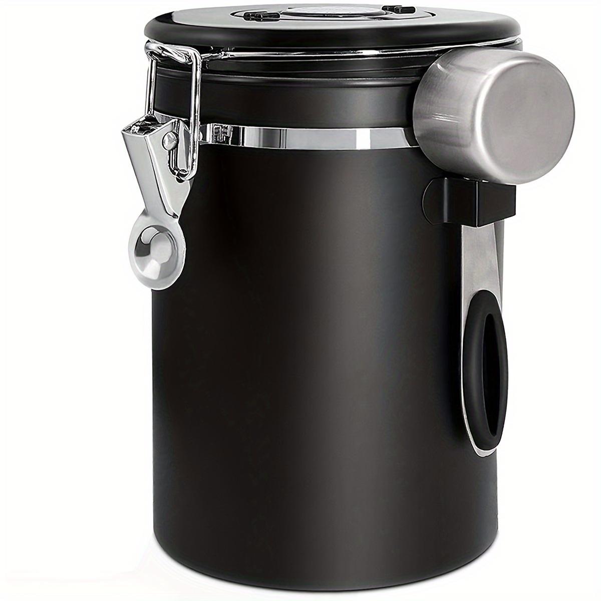 TEMU Bote para café de 1 pieza, recipientes herméticos para almacenar granos de café, contenedor de cocina para almacenar alimentos con controlador de y cucharada, para café , granos, té, , ,