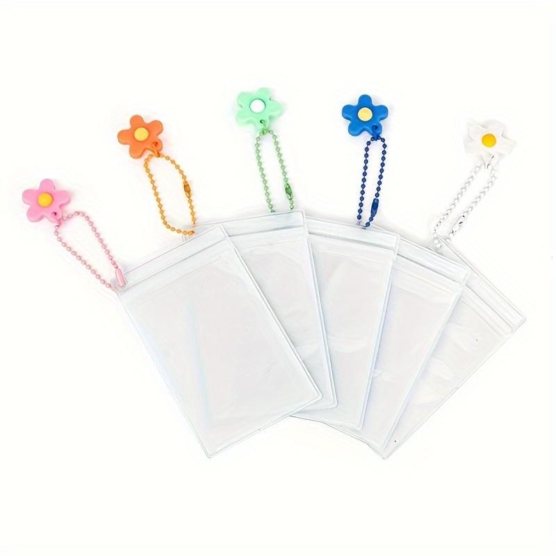 TEMU 2d For Fuji Instax Mini 12 11 8 7s 25 50 70 90 Real- 3-inch Mini Card Holder, Portable Photo Card Protection Holder, Color Flower Bead Chain Key Ring, 3-inch Polaroid Card Holder