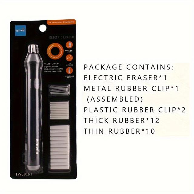 TEMU A Set Of Electric Sketch Highlighting Erasers, Designed For Art Students, Featuring A Rotating Eraser Tool Specifically For Artistic Drawing, 2 Aaa Batteries