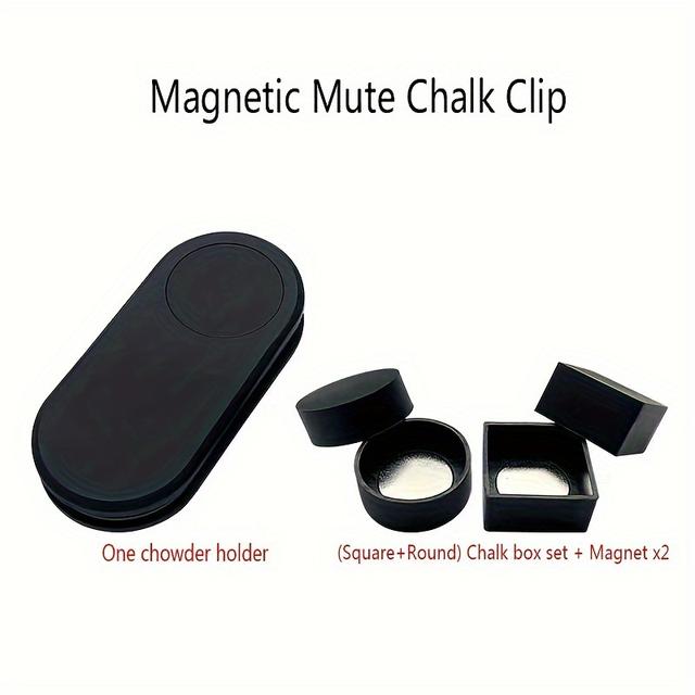 TEMU Chalk Clip Billiard Chalk Clip Strong Magnetic Mute Chalk Clip Powder Pouch Chalk Clip Chalk Clip Strong Chalk Powder Clip