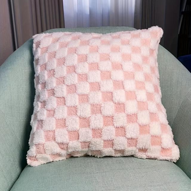 TEMU Set Of 1/2 Soft Plush Cushion Covers Measuring 17.7 Inches By 17.7 Inches, Featuring A Without Inserts, Perfect For Car Lumbar Support, And Suitable For Living Rooms, Bedrooms, And Offices!