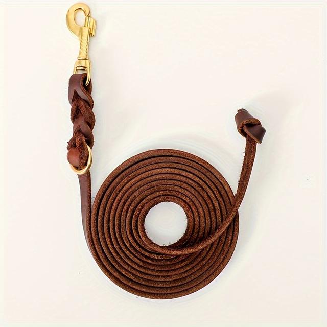 TEMU Multi-functional Leash, Long Or Short Leash, Thickened Cowhide Dog Leash